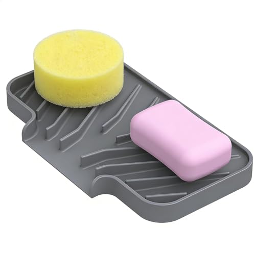Sponge Holder for Kitchen Sink (Gray / 8"x 4")