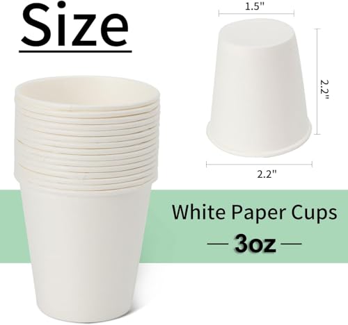 300 Pack 3 oz Bathroom Paper Cups for Mouthwash (White / 3 oz)