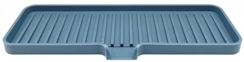 Silicone Soap Dish Tray and Sponge Holder with Drain Chute
