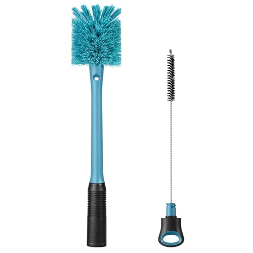 2-in-1 Bottle Brush and Straw Cleaner Brush, Smokey Blue, 1 Pack (Smokey Blue / 1 Count (Pack of 1))