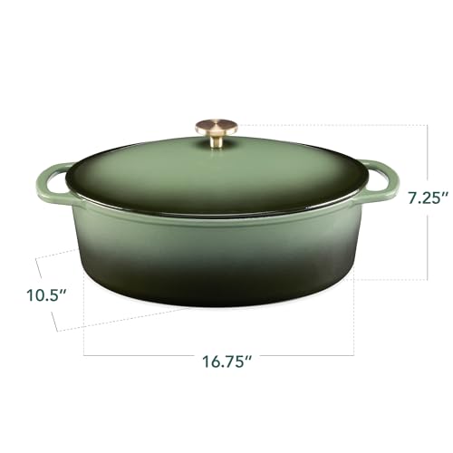 Oval 7.5 Quart Enamel Cast (Deep Olive Green / 7.5qt Oval)