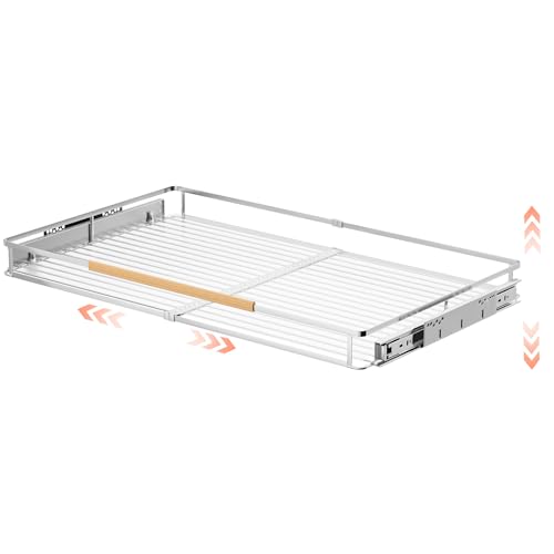Expandable Pull Out Cabinet Organizer (X-Large, 23.2~39.9''W x 22.5''D/Side-Mount / 1 Pack)