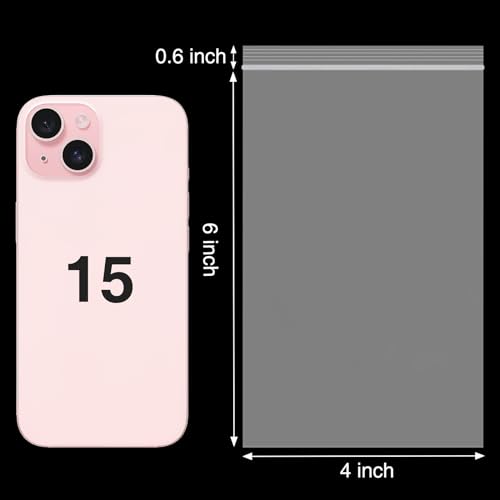 200Pcs 4x6 inch Clear Plastic Zip Bags