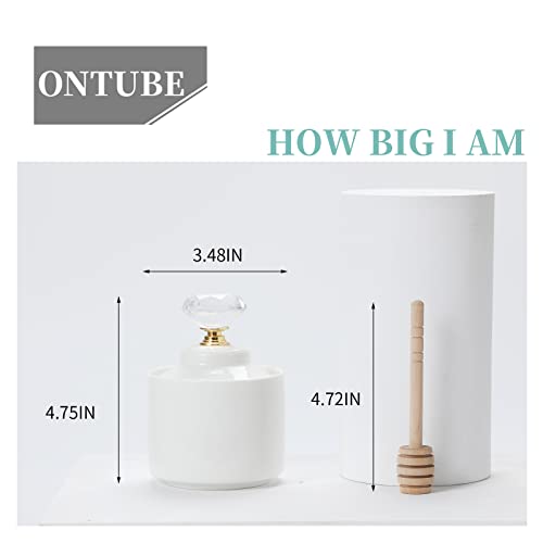 Ceramic Honey Jar with Dipper and Crystal Lid (gold)