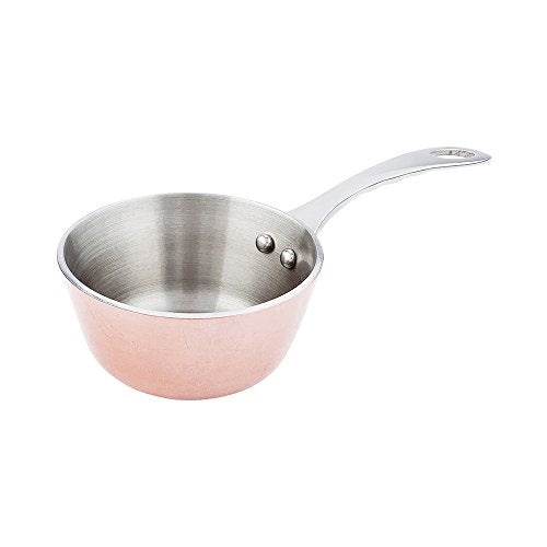 7 Inch x 3.4 Inch Small Saucepan 1 Round Small Pot For Cooking (Copper and steel / Sauce Pan)