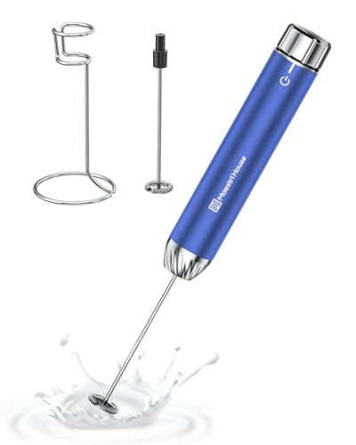 LunaFro Max Rechargeable Milk Frother (Metallic Blue)