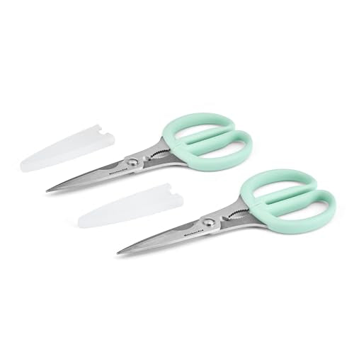Classic 2 Piece Multipurpose Kitchen Shear Set with Blade Sheath (Spearmint / 2 Pack)