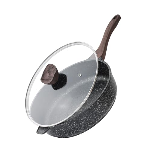 Nonstick Deep Frying Pan Skillet with Lid (Classic Granite / 11 Inch)