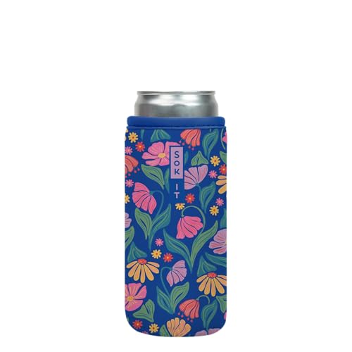 CanSok Sleeve for Beer & Soda Insulated Neoprene Cover (Fairy Flora / 12oz Slim Can Sleeve)