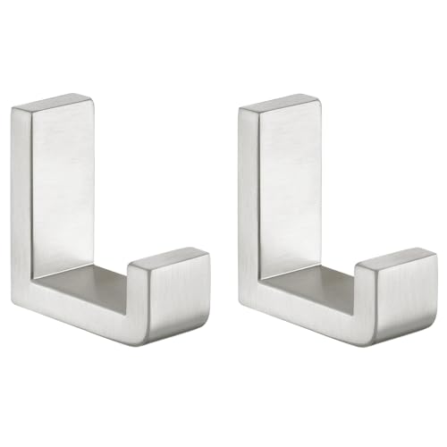 Bathroom Towel Hooks (2 Pack / Brushed Nickel)