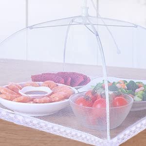 4 Pcs Extra Large Mesh Food Cover Tent Umbrella for Outside Parties (40"x24" 17"x17")