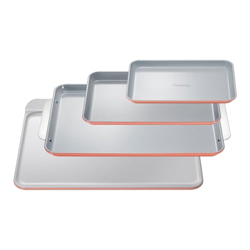 Non Stick Ceramic Baking Sheet Trio and Cookie Sheet Set (Perracotta / Baking Sheet Trio & Cookie Sheet)
