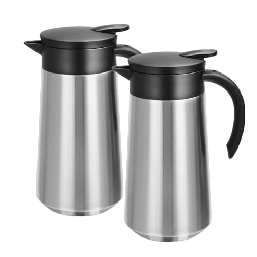 28oz Small Coffee Carafe Insulated Coffee Pot (Silver, Silver)