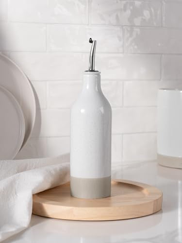 16oz Ceramic Oil Dispenser Bottle (White / 1 Piece (Milkyway))
