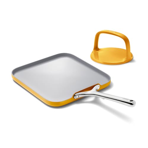 11" Non Stick Square Griddle Pan and 6" Grill Press Duo (Marigold)