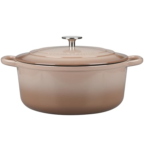 Enameled Cast Iron Dutch Oven Pot With Lid (Mocha / 5.5QT)