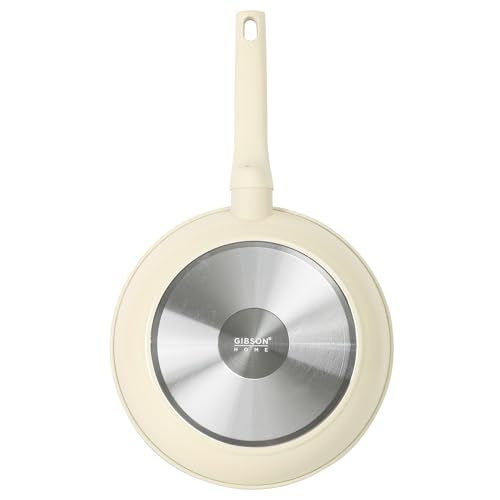 Barnsdall 10 Piece Premium PFA Free Ceramic Nonstick Pots and Pans Aluminum Induction Cookware Set W (8 & 9.5 Inches / Linen White)