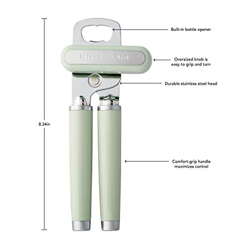 Classic Multifunction Can Opener and Bottle Opener Easy to Use (Pistachio / 8.34-Inch)