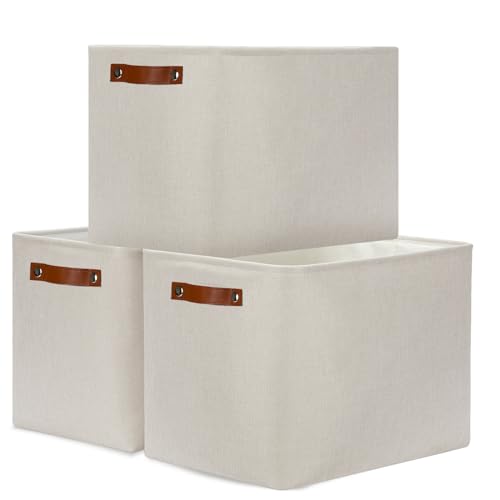Large Storage Baskets (Beige / XL-16"x 12"x12")