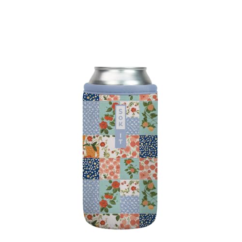 CanSok Sleeve for Beer & Soda Insulated Neoprene Cover (Garden Quilt / 16oz Can Sleeve)
