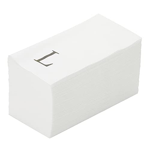 Paper Rectangle Silver Letter l Linen (Silver / 50 Count / L)