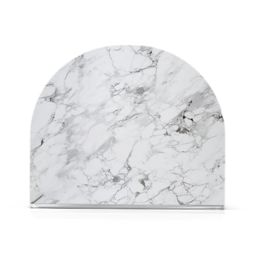 Grey Marble Print Napkin Holder for Table Paper Napkins Holder Acrylic Tissue Dispenser Kitchen Dining Room Bathroom Party Car Decor (NH068 / 4.1x4.9x1.97in)