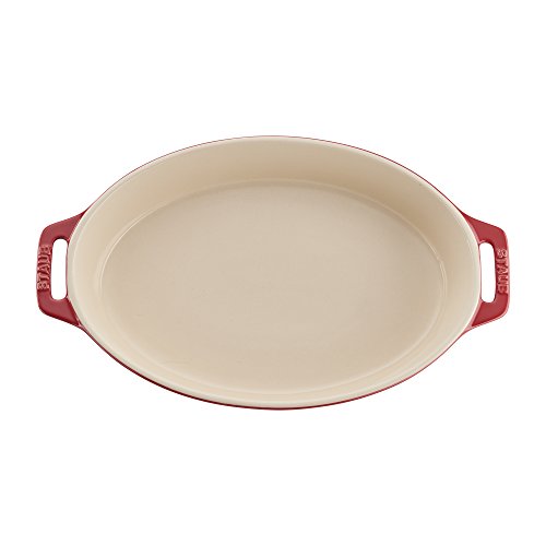 Ceramic Oval Baking Dish Set (2-piece / Cherry)