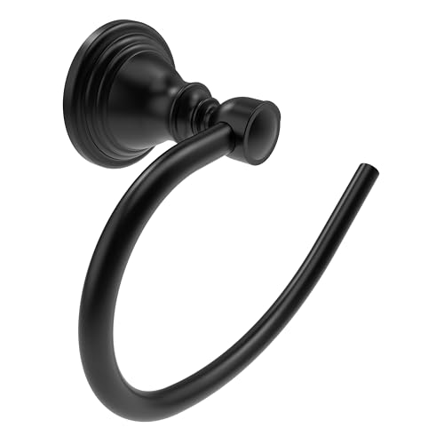 Black Towel Ring Wall Mounted for Bathroom (Matte Black)
