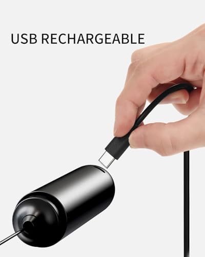 Rechargeable Milk Frother Handheld with Stand (Stand Black)