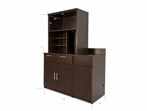 Compact Hutch Cabinet with Door Storage (54" W – Door + Trash + Hutch)