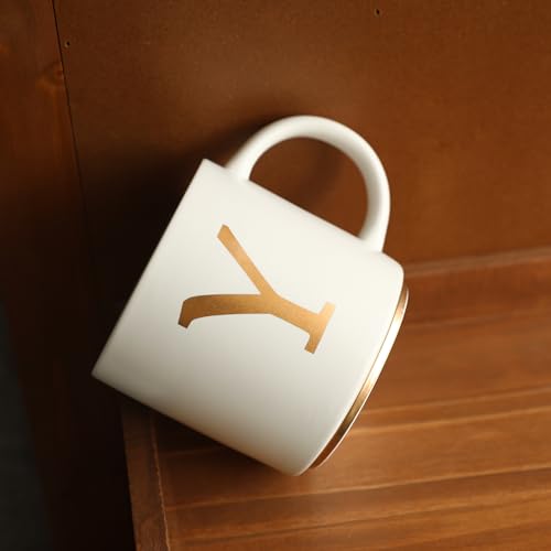 Monogram Ceramic Mugs (gold-Y)