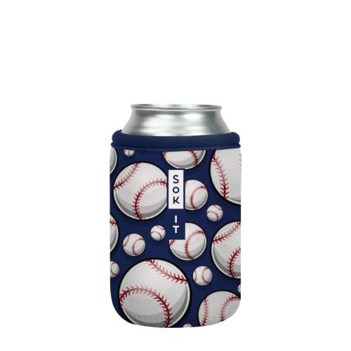 CanSok Sleeve for Beer & Soda Insulated Neoprene Cover (Baseball / 12oz Can Sleeve)