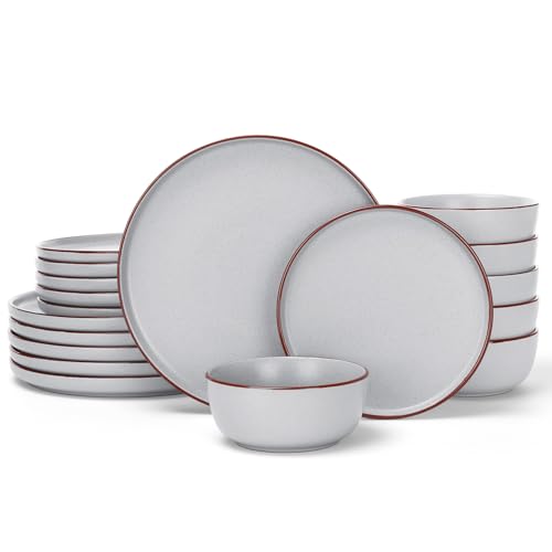 Mercury 18 Piece Stoneware Dinnerware Set (Light Grey / Service for 6 (Standard Dinner Set))