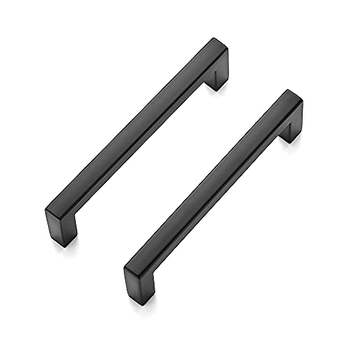 Matte Black Cabinet Handles Solid Cabinet Pulls 3 (Black / Flat Black 3-3/4'' Hole Center)