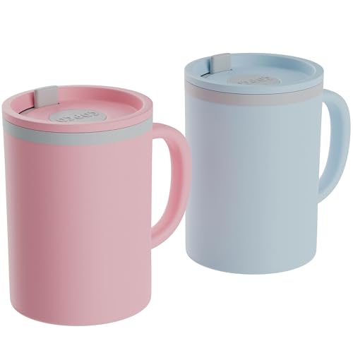 Iconic Desk Mug 16 Oz (Light Blue/Pink)