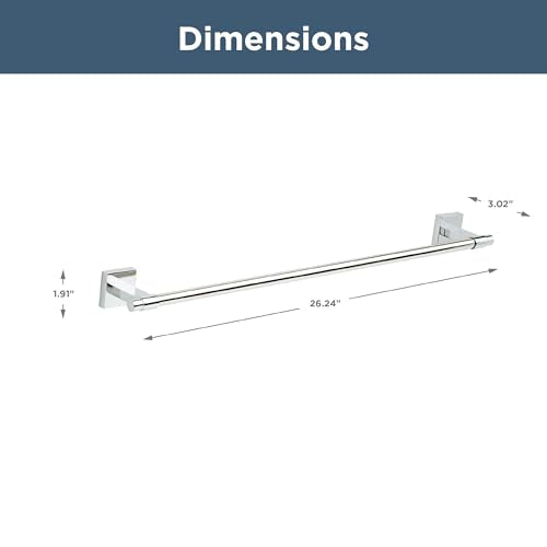 Towel Rack 24 Inch Polished Chrome Towel Bar for Bathroom (24 inch / Polished Chrome)