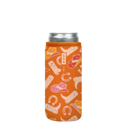 CanSok Sleeve for Beer & Soda Insulated Neoprene Cover (Cowgirl Couture / 12oz Slim Can Sleeve)