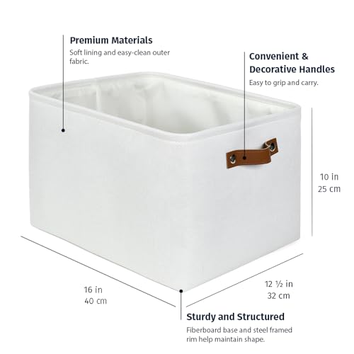 16x12.5in Storage Baskets (Full Off-White / Extra Large - 3pc)