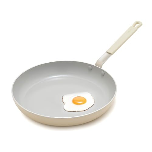x Bobby Flay 12" Diamond Ceramic Nonstick Frying Pan (12" Frying Pan Skillet / Cream)