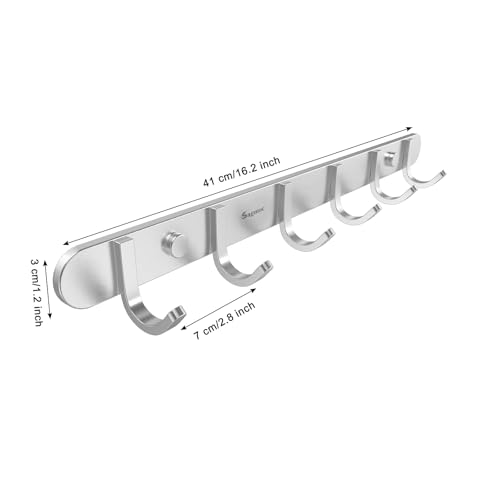 Wall Mounted Coat Hook Rack (6 hooks)