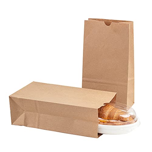 Bag Tek 6 LB Disposable Lunch Bags 100 Sturdy Take (6 lb / Kraft)
