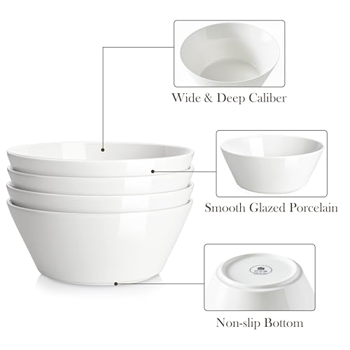 60 OZ Large Salad Soup Bowls Set of 4 (4 Count)