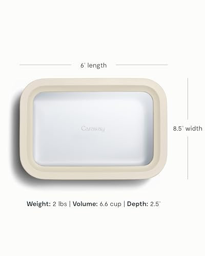 2 Piece Glass Food Storage Set with Lids (Cream / 6.6 Cup Food Storage (2x))