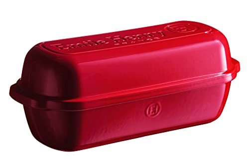 Italian Bread Loaf Baker (Burgundy / 13.4" x 5.3"x 5.5")