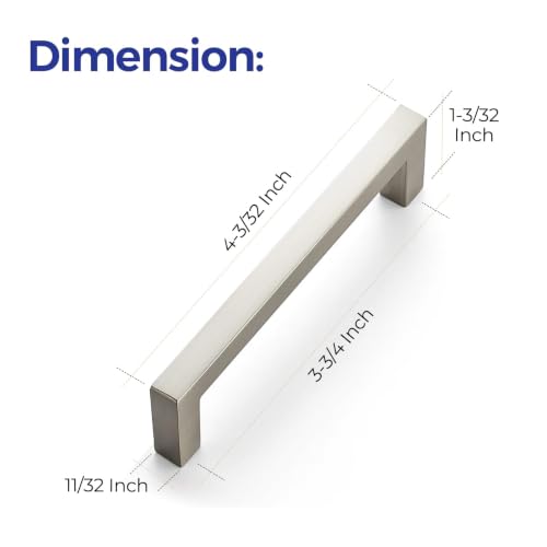 Brushed Nickel Cabinet Handles Cabinet Pulls 3 (Brushed Nickel / Flat Black 3-3/4'' Hole Center)