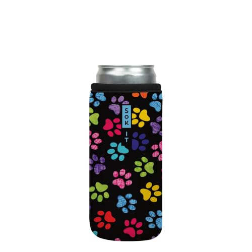 CanSok Sleeve for Beer & Soda Insulated Neoprene Cover (Pawsitive Vibes / 12oz Slim Can Sleeve)