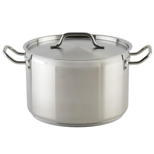Silver 12 qt Stainless Steel Stock Pot with Cover (12 Quarts / Pot With Cover)