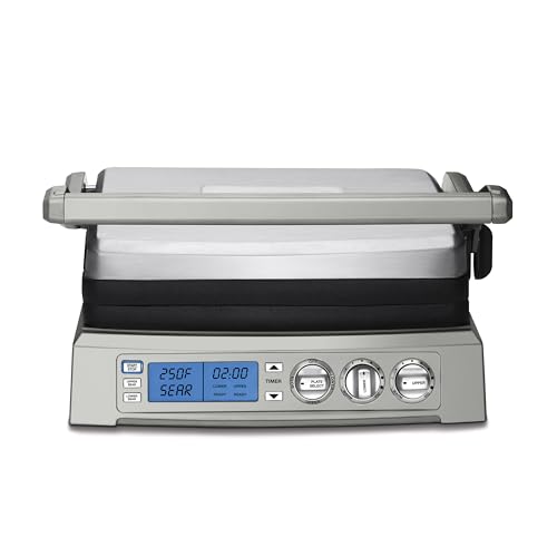 6-in-1 Elite Griddler, Electric Grill, Griddle & Top Melt, 500°F Temperature Sear Function, LCD Screen, Dishwasher-Safe Cooking Plates, GR-300NAS, Stainless Steel (New Elite)