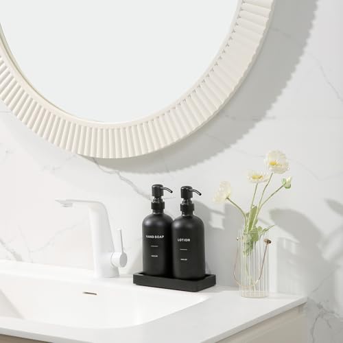 Black Soap Dispenser Bathroom Set (Black Pump & Black Bottle)