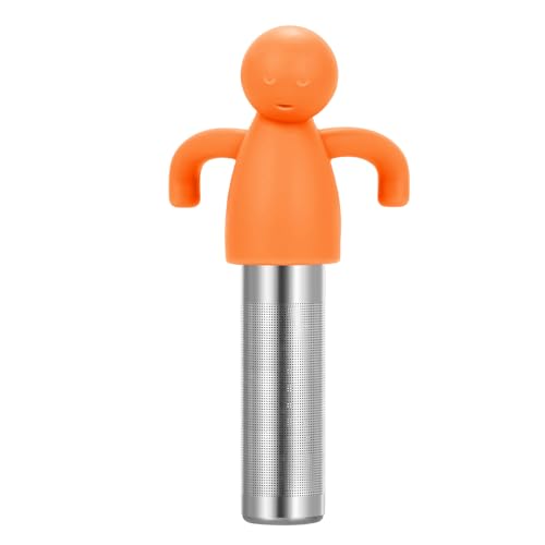 Fine Mesh Tea Infuser for Loose Leaf Cute Tea Steeper (Orange)
